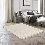 BALTA Teppich für das Wohnzimmer im skandinavischen Stil, Berberteppich für das Wohnzimmer - Schlafzimmer, Flachweben und Florhöhe 22 mm, 3D-Effekt, 100% Polypropylen, 160x230 cm, Creme - Beige