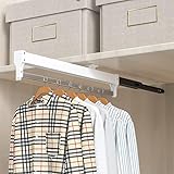 OUSIKA Garderobenstange aus Stahl, ausziehbare Kleiderstange for Garderobe, Home Organizer Rack, Top Mount Garderobenleiste, for Schals, Kleidung, Handtücher (Size : 50cm)