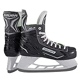 Bauer Herren X-LS, Eislaufschuhe Größe 43 Edelstahlkufen, schwarz Schlittschuhe für Eishockey, EU