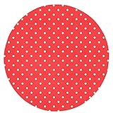 Rot und Weiß Polka Dots Bedruckter Runder Teppich Weiches Flanell Rutschfeste Runde Matte Waschbare Teppiche für Wohnzimmer Sofa Schlafzimmer Badezimmer Teppich - 61 cm
