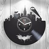 Batman Marvel Comics, Movie, Gotham City, DC Arkham Ritter, neue handgefertigte Vinyl-Wanduhr, Heimdekoration, Comics Wandkunst, tolles Geschenk für Kinder, einzigartiges Design