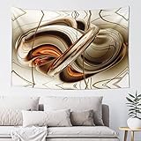 IUBBKI 102 cm x 152 cm, orange-weiße Linien, bedruckter Wandteppich, ästhetisch, Schlafzimmer-Dekor, Lebens-Wandteppich für Schlafzimmer, Wohnzimmer, Wohnheim