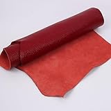 UANGLI Dunkelrotes pflanzlich gegerbtes Echtleder DIY Gürtel Portemonnaie Tasche Handarbeit Vollnarbenleder Stoff