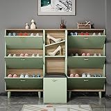 WAXFIX Multifunktionales Schuhregal,Schuhkipper schmal,Schuhkipper mit 3 Klappe Sitzkommode,platzsparend,in Schlichter Optik,Ideal für den Flur,Ausgestattet mit Einer Sitzgelegenheit.