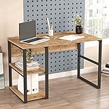 Yurupa Vintage Schreibtisch,Computertisch,Arbeitstisch,Gaming Pc Tisch,Bürotisch mit Metallrahmen,Büro,Arbeitzimmer,Wohnzimmer im Industrial Design,Holzoptik,ML8-A