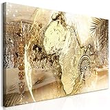 murando Wandbild Mega XXXL Weltkarte 270x135 cm Einteiliger XXL-Format Kunstdruck zur Selbstmontage Leinwandbilder moderne Bilder DIY Wanddekoration Wohnung Deko Afrika Ornament Palmen n-C-0320-ak-e