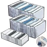 3 Stück Kleiderschrank Organizer Faltbare Mesh Schubladen Organizer Faltbare Kleiderschublade Mesh Trennbox Jeans Fach Aufbewahrungsbox Kleidung Organizer Kleideraufbewahrung Aus Mesh, 7 Fächer