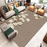 DJHWWD Carpets Wohnzimmer Teppich Grau Pflanzen Blumenmuster Schlafzimmer Anti-Milben XXL Teppich 180X250Cm Teppich Jugendzimmer 5Ft 10.9''X8Ft 2.4''