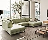 DELIFE Couch Jonte Strukturstoff Oliv 340x225 Wohnlandschaft
