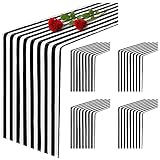 Showgeous 4er-Pack gestreifte Tischläufer aus Polyester, Tischdekoration, klassischer schwarz-weiß gestreifter Tischläufer, modernes, Elegantes Design für Veranstaltungen, Bankette (30 x 182 cm)