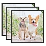 Weikani 30x30cm Fotorahmen, 3-Pack schwarzer Bilderrahmen, Zertifikatsrahmen für Wandhalterung oder Tischplatte Display, Satz von 3