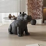 BOWCOM Hippo Couchtisch, Premium -Temperaturglas Couchtisch, kleine Moderne Tiere Couchtisch für Wohnzimmer, gut zu Teppich passen b-1.2m/47.2inch