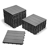 SAM Terrassen Anthrazitfarben Terrassen-Fliese WPC Kunststoff 22er Spar Set