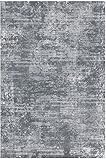 Zswpyq Gewaschener Teppich zeitgenössisches Muster, Gewebter Polypropylen, Teppich Grau Wohnzimmer Vintage Kurzflor Geometrisch Muster Abstrakt Meliert, Mehrfarbig,D,100 x 160 cm