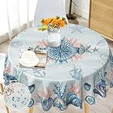 Tischdecke Rund 150 cm Boho landhausstil Tischdecke Wasserdicht Anti-Falten Böhmische Mandala Table Cloth für Küche, Esstisch, Couchtisch, Parteien, Abendessen. (Tablecloth 09, 150 cm)…