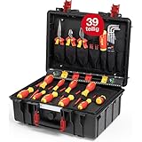 Wiha Lehrlingskoffer für Elektroinstallation 39-teilig VDE (45257) I Profi Werkzeugkoffer Elektriker mit Grundaustattung bestückt I Werkzeugaufbewahrung befüllt I Aufbewahrung