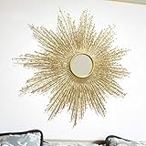 Metallrahmen Europäische kreative Sonnenform Eingangsspiegel Make-up Eisen Heimdekoration Golden (Größe: 80 cm) (100 cm)