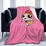 Blanche Lynd Premium Flanelldecke - Powerpuff Girls Soft Warm Cosy Micro Decke für Sofa Couch