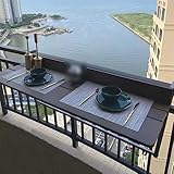 LEixnajb Balkongeländer Stehtisch, Balkon Hängetisch, Deck Outdoor Hängegeländer Tisch, Outdoor Freizeittisch Geländer Hängetisch Klapptisch,120 * 37cm