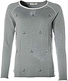 Barbara Becker Damen Pullover Strick Rundhals Ziersteine Kaschmiranteil Frostgrey 40