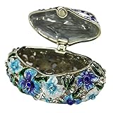 BESPORTBLE Schmuckschatulle Ohrring Organizer Box Vintage Brieftasche Schmuckschatulle Für Halskette Metall Schatztruhe Aufklappbar Schmuckschatulle Emaille Schmuck Organizer Eitelkeit Dekor