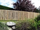 Premium Staketenzaun Komplettset aus Kastanie Kastanienzaun Rollzaun Lattenzaun Lattenabstand 2 cm | Zaunlänge 5 m | Höhe 175 cm | inkl. Pfosten, Einschlaghülsen mit Schrauben & Krampen