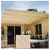 XJJUN Markise, Verstellbarer Schiebedraht Wellenschirm Segel Atmungsaktiver Sonnenschutz 90% UV-beständig, Für Pergola Gartenpavillon (Color : Beige, Size : 1.2x8m)