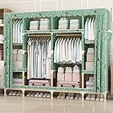 WIQUYBML Tragbarer Kleiderschrank, Kleiderschrank-Organizer mit Hängeregal und 8 Regalen, schnell, faltbar, für Schlafzimmer, Wohnzimmer, Arbeitszimmer, Schuhe,
