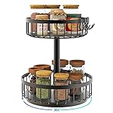 AIRUJIA 360° Drehbarer Gewürzregal Organizer, Lazy Susan aus Metall Stabil Gewürzhalter, Multifunktionales Gewürzregal, Organizer Drehteller für Küche Tisch Arbeitsplatte, Kosmetik-Organizer