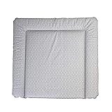 Wickelauflage 77 x 73 cm, Wickelunterlage für 80 cm breiten Wickelaufsatz für Kommoden, z.B. von NSD oder Puckdaddy, schadstofffrei, abwaschbar RAUTE/TAUPE