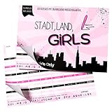 Stadt, Land, Girls - Als Geschenk für Coole Teenager Mädchen - Spieleblock im DIN A4 Format mit vielen Kategorien für den Mädelsabend (50 Seiten)