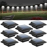 Dachrinne Solarleuchte 40 LEDs | UniqueFire Solarlampen für Außen | Schwarz Gartenbeleuchtung Kaltweißes Solarlicht, 3W Sicherheitswandleuchte Aussen Zaunlicht Außenlampe für Garage, Patio
