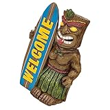 DECHOUS Tiki-Willkommen Surfbrett Tiki-Tasse Harz Hawaiianische Figur Tiki-Becher Tiki-Bar Tischschild Dekorationen Tafelaufsätze Luau-Cocktail Tiki-Gläser Becher Sommer-Tropen-Dekor