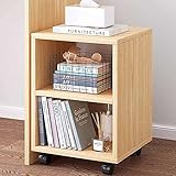 CENAP 3-stöckiges Würfel-Bücherregal mit Rädern, offenes Regal-Bücherregal, modernes Holz-Bücherregal, Ecklagerregal für Wohnzimmer, kleines platzsparendes Bücherregal, A, 30 x 30 x 48 cm (12 x 12