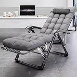 Tragbarer Klappstuhl Zero Gravity Chair Liegestuhl mit abnehmbarem Kissen und Kopfstütze, Chaise Lounge Chair für Outdoor/Indoor