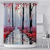 NUEV Startseite Badezimmer Kreativer Digitaldruck Duschvorhang Wasserdichter Polyester-Badezimmer-Dekorationsvorhang S.1 150x180cm