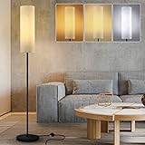 Stehlampe Wohnzimmer, LED Stehleuchte mit 3 Farbtemperaturen 3000-6500K 12W E27 Standleuchte Modern Leselampe mit Leinen Lampenschirm & Fußschalter Retro Stehlampe für Wohnzimmer, Schlafzimmer, 175cm