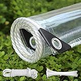 Maßgeschneidert Transparente wasserdichte PVC Plane mit Ösen,Faltbar,Regenschutz,Pflanzenschutz Wetterfeste Plane Gartenmöbel Strapazierfähige Abdeckplane Gewächshaus Pet Dach（1.2x1.5m/3.9x4.9ft）