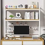 GUODDM Desktop-Bücherregal Tischregale - 2-Tier Desktop Countertop Bookshelf, Schreibtisch Organizer, Holz Metall Organizer Tischregal, Für Bürowohnheim Wohnkultur Küche (Size : 95x20x98cm)