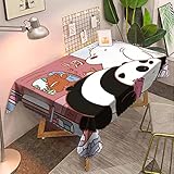CNVSplYX Wasserabweisend Tischdecke Home Dekorative Abwischbare Tischdecke Niedliche Panda-Tapete Der Karikatur,B,160 * 200