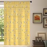 Bienen Waben Sheer Vorhang Bienen Gelb Sheer Fenster Voile Vorhänge für Wohnzimmer Schlafzimmer Zimmer Küche Esszimmer Dekor 139 x 198 cm