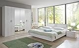 Wimex Schlafzimmer Set Susan, Bestehend aus einem Bett, zwei Nächtschränken und Schrank, Liegefläche 180x200 cm, Weißeiche