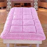 LAErper Nichtrutsche Matratze Für Massagetischbett, Schönheitsbettmatratze-Topper Ohne Gesichtsatmungsloch, Trapez-Kopfschwamm Futon-Schlafenkissen Für Schönheitssalon, Pink, 70 * 190 cm/Rosa/80*190 c