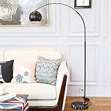 Moderne Bogen-Stehlampe, dimmbare LED-Bogen-Stehlampe mit Metallfuß für Wohnzimmer Schlafzimmer, höhenverstellbare Lese-Stehlampe, E27, 3 Farbtemperaturen Stehlampe