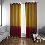 HengYun ART Berühmte Malerei Drucktüllenvorhänge Gelb auf Rot Wärmeisolierte Vollverdunkelung Bauernhausvorhänge Weihnachtsfeiertagsdekor 2xH183 x B107 cm