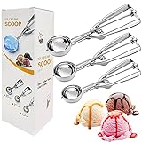 Eisportionierer Edelstahl Eislöffel Sllwari Cookie Scoop Set 4cm/5cm/6cm 3 Stück Verschiedene Größen Keksportionierer für Eiscreme Plätzchen Kuchen Teig Melone Kartoffelpüree