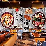 BeNsil Graue Zementtapete 3D Japanische Küche Sushi Restaurant Industrielle dekorative Wandtapete*200cmx140cm(78,7x55,1inch)