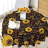 Tischdecke Rund 150 cm Boho landhausstil Tischdecke Wasserdicht Anti-Falten Böhmische Mandala Table Cloth für Küche, Esstisch, Couchtisch, Parteien, Abendessen. (Tablecloth 08, 150 cm)…