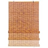 Schilf Vorhang Bambus Rollo Outdoor Rollo Retro Carbonization Natural Schilf Vorhang Sonnenschutz Anti-UV Sichtschutz Rollo Seitenzugrollo für Terrasse/Garten/Küche/Fenster und Türen. ( Size : 45*79in