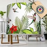 Anna Wand Kinderzimmer Lampe – Hängelampe Kinderzimmer I Kinderlampe Decke I Deckenleuchte fürs Kinderzimmer & Jugendzimmer I Deckenlampe „Kolibris & Hibiskus” ø 3 ø 40 x 34 cm cm Mädchen I Junge